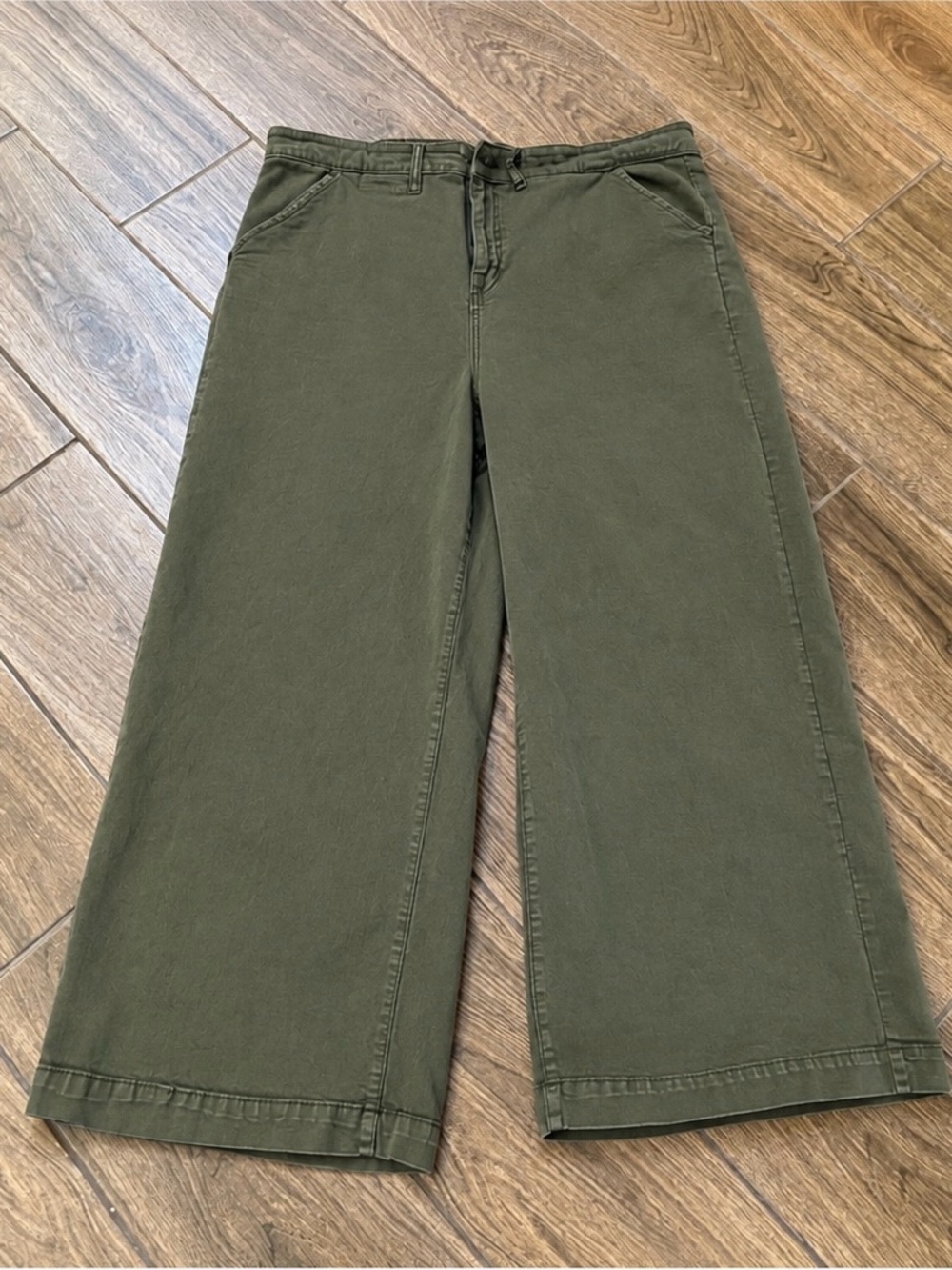 Torrid Wide Leg Pants 24R Olive Green High Rise Stretch Utility Chino